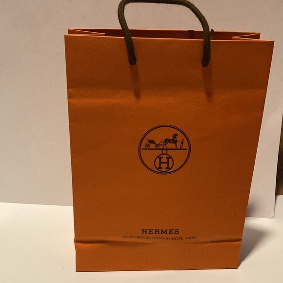 Hermes Handbags - Authentic Hermes Paper Shopping Bag orange and black , Paris France Horse